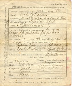 Frederick Pelley Discharge Papers